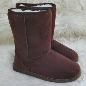 Dawgs Chocolate Faux Suede Microfiber Mid-Calf Boots SZ 6